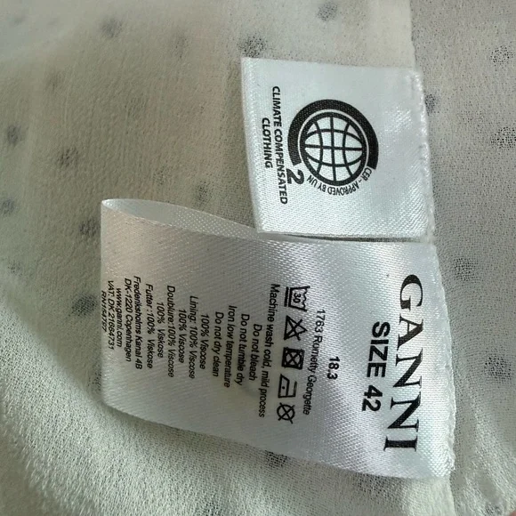 Ganni White and Black “Rometty” Polka Dot Dress, size 42/8 - Picture 13 of 13